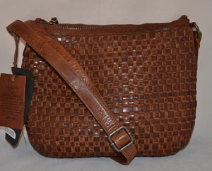 Vilenca Holland Intrecciato Borsa Messenger a Tracolla Sac Marrone Nuovo - Picture 1 of 10