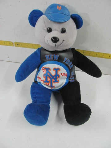 Team Baseball New York Mets Plush Bear Colorblock Nanco Hat Blue Black Grey Cover