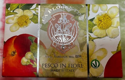 La Florentina Blooming Peach Soap Bar Luxury Handmade in Italy Soap in Gift Box - Image 1 of 4