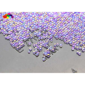 Light Purple AB 100000 pcs Glass small Beads No Hole 0.6mm-0.8mm Nail Art Caviar