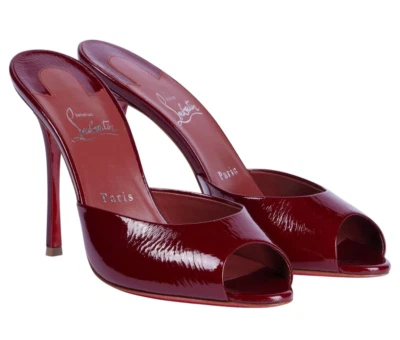 Christian Louboutin Me Dolly 100 Loubi Red Backless Sandal Mule Heel Pump 39 - Image 1 of 4
