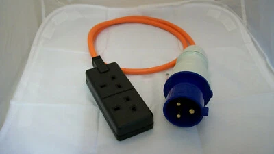 Generator 32 Amp Plug To 13 Amp Twin Socket 2.5mm cable