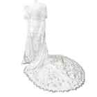 Vintage Bonny Gr. 10 (passt 2/4) Hochzeitskleid Hülle abnehmbarer Zug + Vail Krone