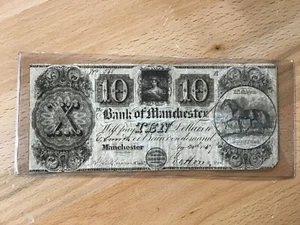 1837 Manchester Michigan $ 10 kaputte Banknote Ser #568 E9902 - Bild 1 von 4