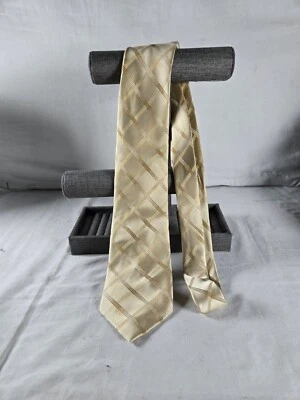 Corbata de águila vintage para hombre a rayas doradas 100 % seda clásica formal ajustable Foto 1 de 4