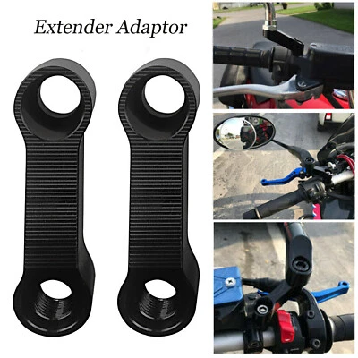 Extensores de montaje de espejo negro M10 para Yamaha YZF R6 V Star 650/250/950 Road Star Foto 1 de 4