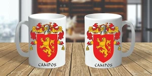 HERALDIK WAPPEN ~ CAMPOS FAMILIENWAPPEN ~ KERAMIKTASSE 11oz. - Bild 1 von 1