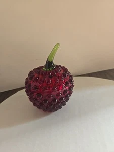 Viking Hobnail Cranberry Green Stem Apple - Picture 1 of 9