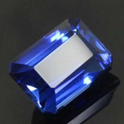 Natürlicher 7,55 zertifizierter Ceylon blauer Saphir 12 x 8 mm Smaragd unbehe... - Bild 1 von 4