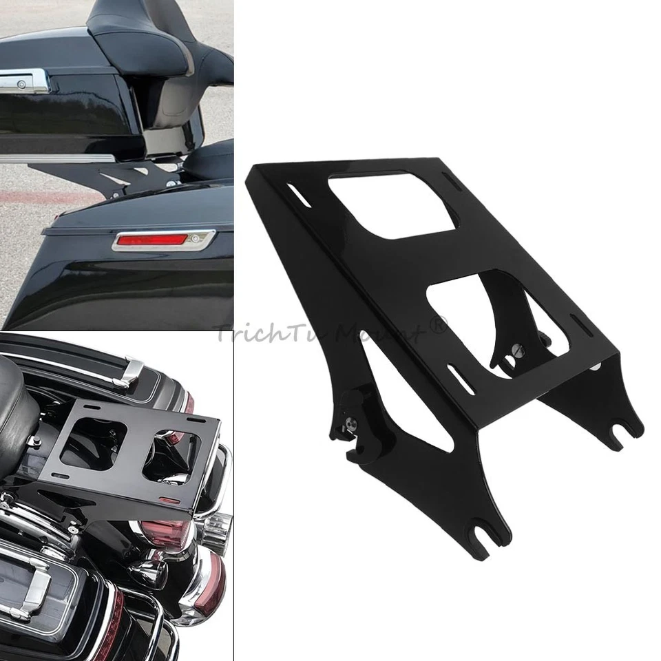Steel Detachable Two Up Pack Mounting Rack For Harley Touring 2009-2013 Black - Image 1 of 4