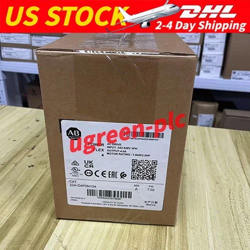 Allen Bradley PowerFlex 4 3-Phase In 1.5kW Inverter Drive - 22A-D4P0N104