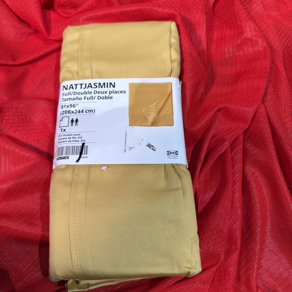 IKEA NATTJASMIN Yellow Queen Flat Sheet 94x102" 305.777.93