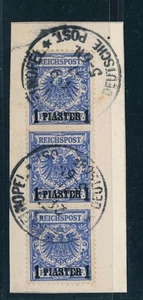 Deutsche Auslandspostämter Türkei Michel Nr. 8d 3er Streifen Briefstück geprüft - Picture 1 of 2