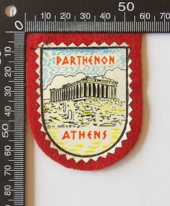 Vintage Parthenon Athens Greek Travel Souvenir Patch Felt Cloth Sew-On Badge - Picture 1 of 1