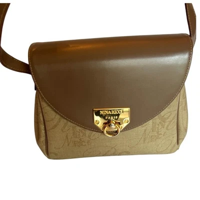 Сумка через плечо Nina Ricci коричневая кожа/холст - Изображение 1 из 4