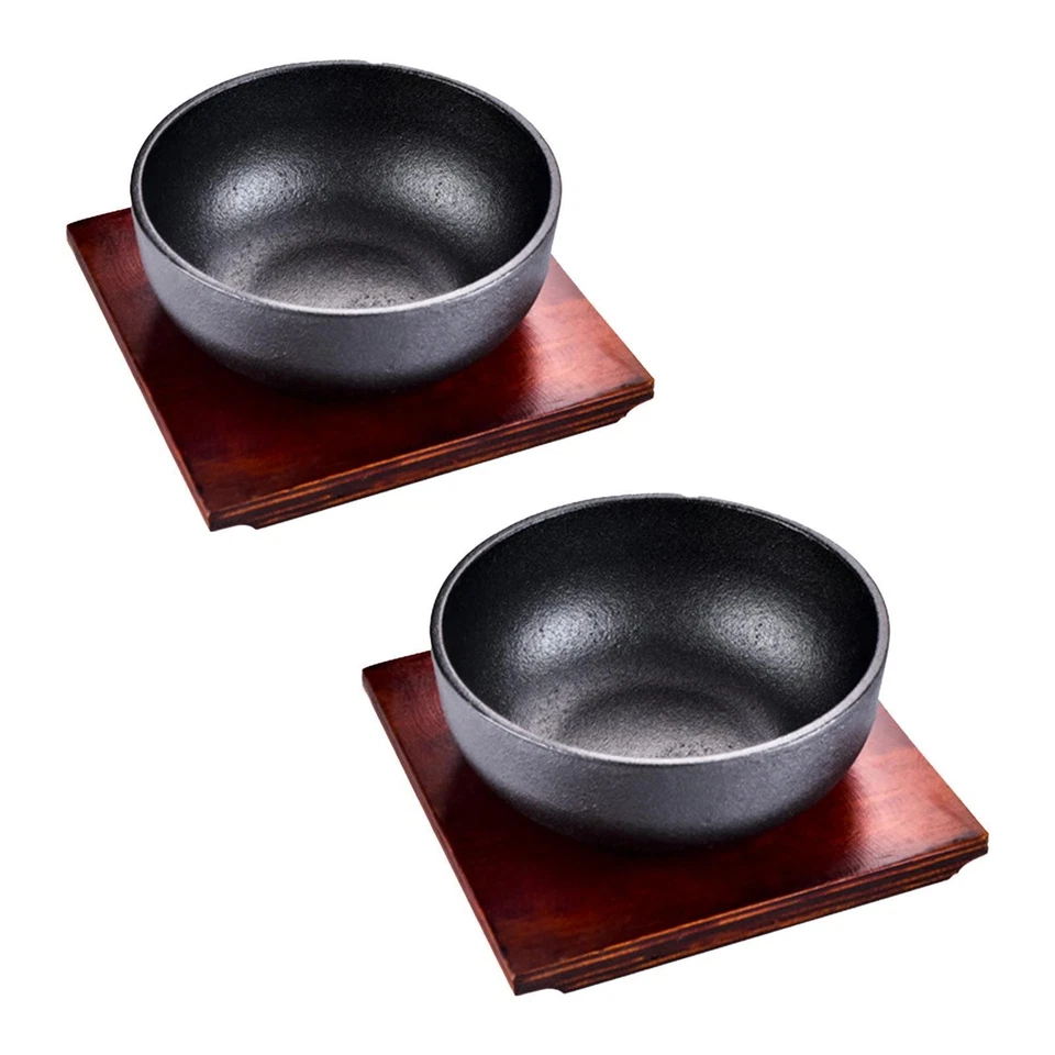Cast Iron Bowl Serving Bowl Sturdy Multifunction Ramen Bowl Korean Stone Pot - Image 1 of 1
