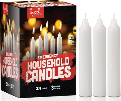 Velas de emergencia Hyoola, blancas cortas, sin perfume  Foto 1 de 4