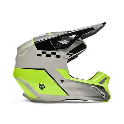 Casco Fox Racing V1 Collect Motocross MX ATV Gris/Amarillo Fl Adulto Hombre Grande L Foto 1 de 4