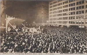 Xmas Eve 1910 Tetrazzini Singing on Stage San Francisco California RPPC Postcard - Imagen 1 de 2