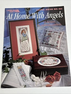 Leisure Arts At Home With Angels 12 Designs Cross Stitch Pattern 2638 - Image 1 of 4