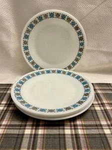 Vintage JAJ Pyrex Retro Pattern Chelsea 5x plates 24.5 cm A482 - Foto 1 di 3