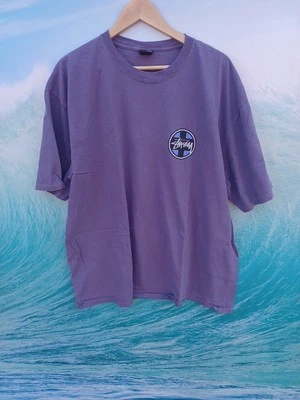 Camiseta Stussy DOT Cross XXL púrpura uva usada #0419 Foto 1 de 3