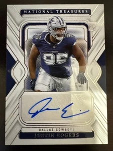 Justin Rogers 2024 Panini National Treasures firmas de novato/99 automático RC #144 - Imagen 1 de 2