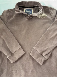 Vintage Abercrombie & Fitch A&F 92 Brown Button Collar Sweatshirt XXL Y2K - Picture 1 of 13