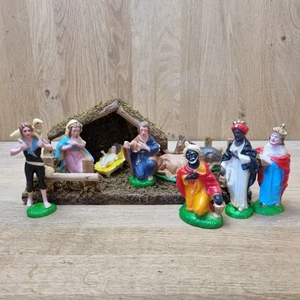 Vintage Christmas Nativity Figures Made in Hong Kong Baby Jesus 9 Pieces - Picture 1 of 15