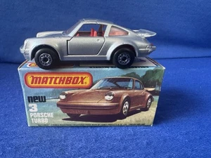MATCHBOX Superfast #3 Silver Porsche Turbo Boxed - Picture 1 of 11