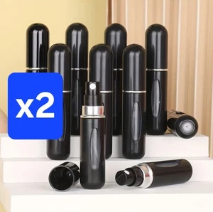 X2 Perfume Aftershave Spray Recargable 5 ml Viaje Negro Spray Bomba Botellas - Imagen 1 de 2