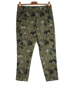 Women's M&S Green Pattern Trousers Size 12 Short - HS/03 - Picture 1 of 3
