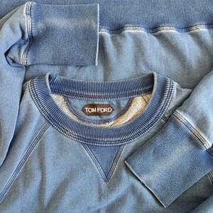 Tom Ford 780 $ Herren Sweatshirt indigoblau Baumwolle Raglan Made In Italy Größe 48-M - Bild 1 von 13