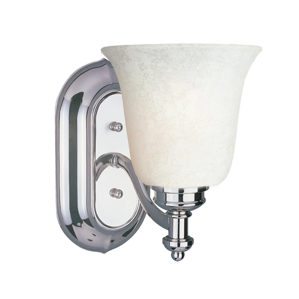 Chrome And White Mottle Glass Wall Light Orig $99 - Image 1 of 1