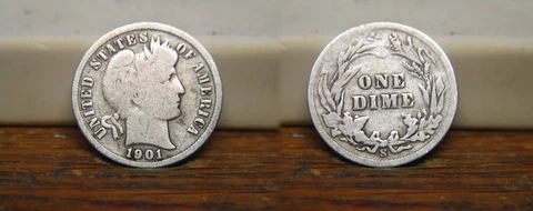 1901-S BARBER LIBERTY HEAD SILVER DIME 1901S US COIN Cover