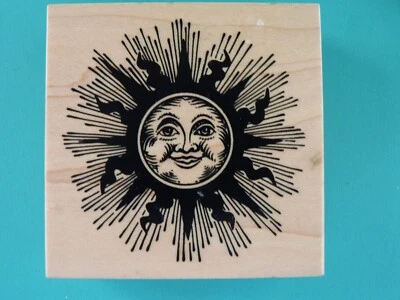 Detailed Sun with Face, Large G-1471 PSX Rubber Stamp - Image 1 of 2