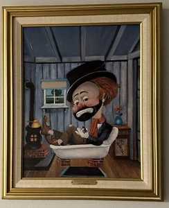 Red Skelton Painting Art TWICE Signed Autograph Fingerprint COA Rare Art LE - Picture 1 of 18