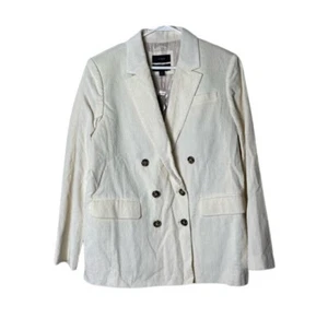 J. Crew ivory double breasted blazer italian corduroy nalya womens 14 NWT - Picture 1 of 11