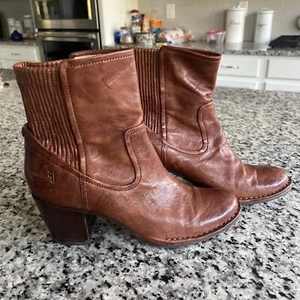 The Frye Company Womens Leather Pull On Lucinda Scrunch Boots Brown Size 10M #00 - Picture 1 of 12