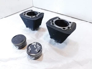 Pair Harley Davidson Sportster 1200 Black Engine Cylinder Barrel Jugs & Pistons - Picture 1 of 12