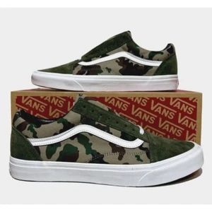 Vans Old Skool Camouflage grün Wildleder Canvas Skater Militärstil Turnschuhe W6 M4,5 - Bild 1 von 9
