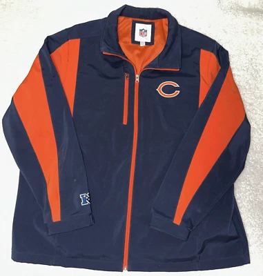 NFL Chicago Bears Soft Shell Fleece Lining Navy orange Jacket Coat NFL-XXL - Image 1 of 4