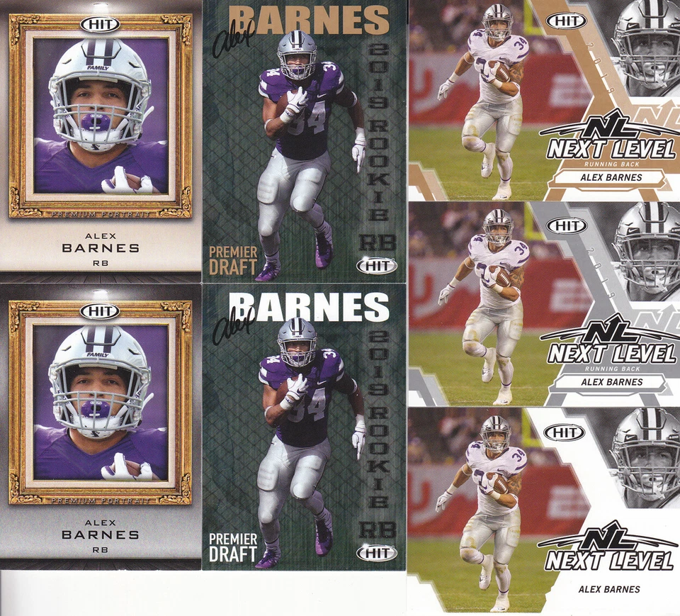 ALEX BARNES 2019 SAGE Premier Draft (7) lot base + golds + Portrait KANSAS STATE - Image 1 of 1