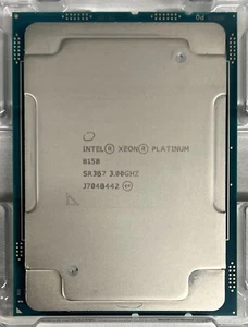 SR3B7 INTEL XEON PLATINUM 8158 3.00GHZ 12-CORE 24.75MB 150W CPU PROCESSOR - Picture 1 of 1