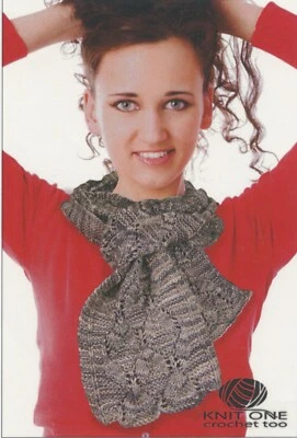 K1C2 Knit One Crochet Too Knitting Pattern 1822 - Crock-O-Dye Baby Blocks Scarf - Image 1 of 2