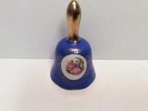 Enesco 4" Blue Ceramic Bell Elizabethan/Colonial Scene - Bild 1 von 5