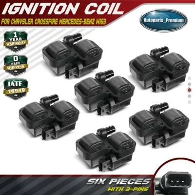 6pcs Ignition Coil for Mercedes-Benz C240 C320 E320 S350 ML350 SLK320 Chrysler - Image 1 of 4