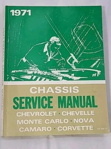 1971 Chassis Service Manual Chevy Chevelle Monte Carlo Nova Camaro Corvette - Picture 1 of 8