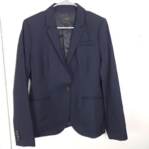 J Crew Blazer Womens 12 Tall Wool Navy Super 120s Career Preppy Capsule Frencg - Picture 1 of 13