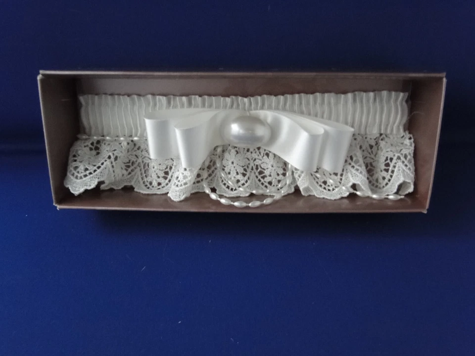 Nova Liga de Renda Branca Hortense B Hewitt Top Line Nupcial/Prom/Casamento - Imagem 1 de 1